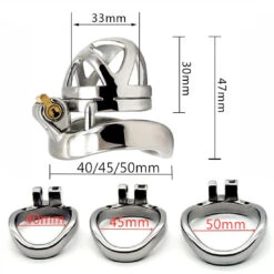 Polished Stainless Steel Micro Chastity Cage With Cylinder Lock -Rimba Winkel steel micro chastity sizes