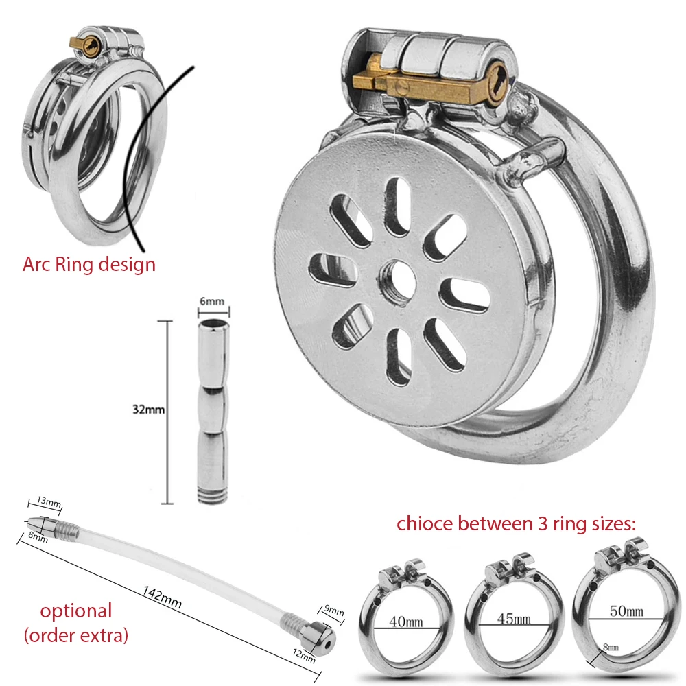 Ultra Korte Kuisheidskooi Met RVS Penis Plug 3 Ultra Korte Kuisheidskooi Met RVS Penis Plug