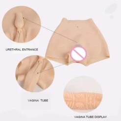 Transseksuele Volledige Siliconen Vagina Broek Met Vagina Katheter Sleeve -Rimba Winkel vagina briefs inside